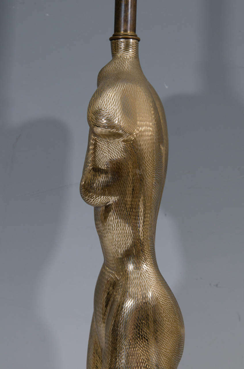 Metal A Pair of Yasha Heifetz Female Figural Sculpture Table Lamps