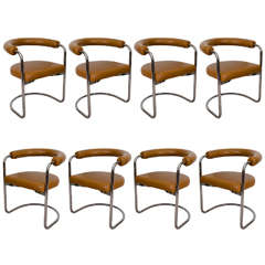 A Mid Century Set of Eight "Delphi" Arm Chairs by Ernst Burgdorfer