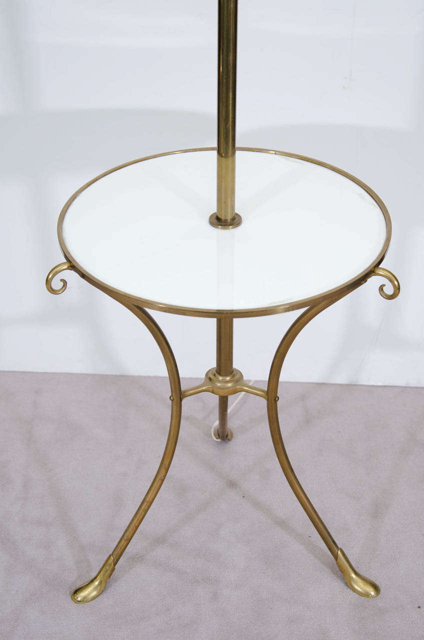 A Mid Century Brass and Glass Lamp Table 1