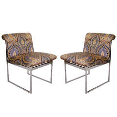 A Mid Century Pair of Side Chairs by Milo Baughman