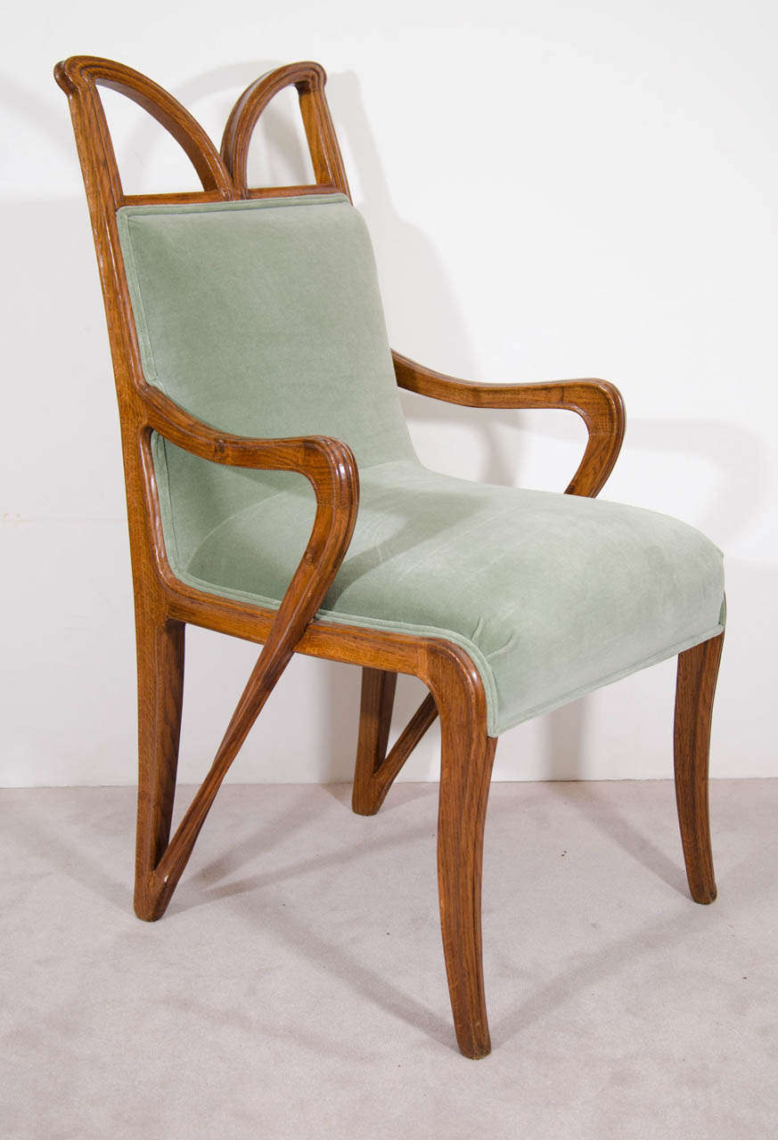 Private Sale - Set of Four French Art Nouveau Carved Wood Dining Chairs In Good Condition In New York, NY