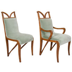 Private Sale - Set of Four French Art Nouveau Carved Wood Dining Chairs