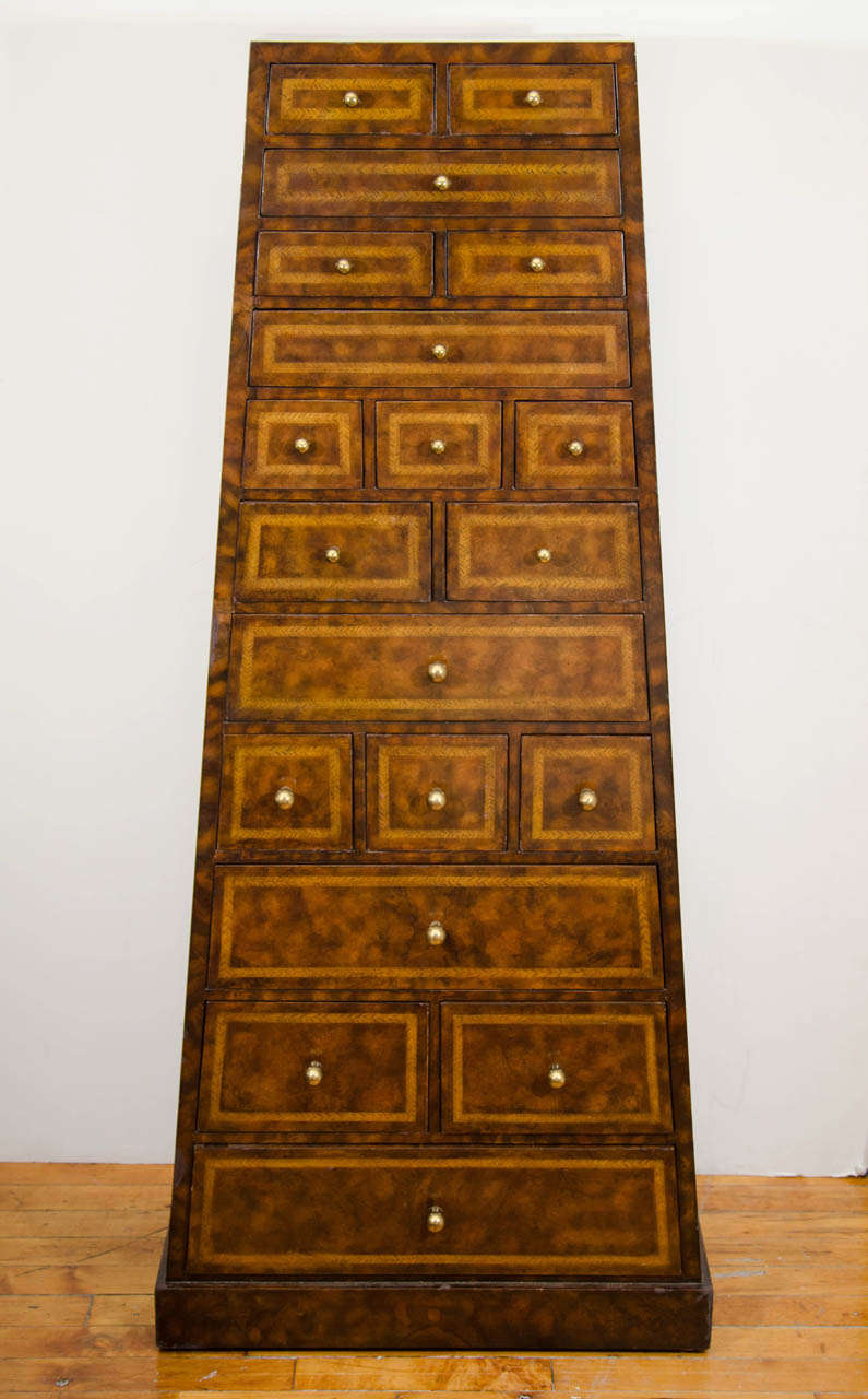 A Mid Century Tapered Wooden Maitland-Smith Cabinet
