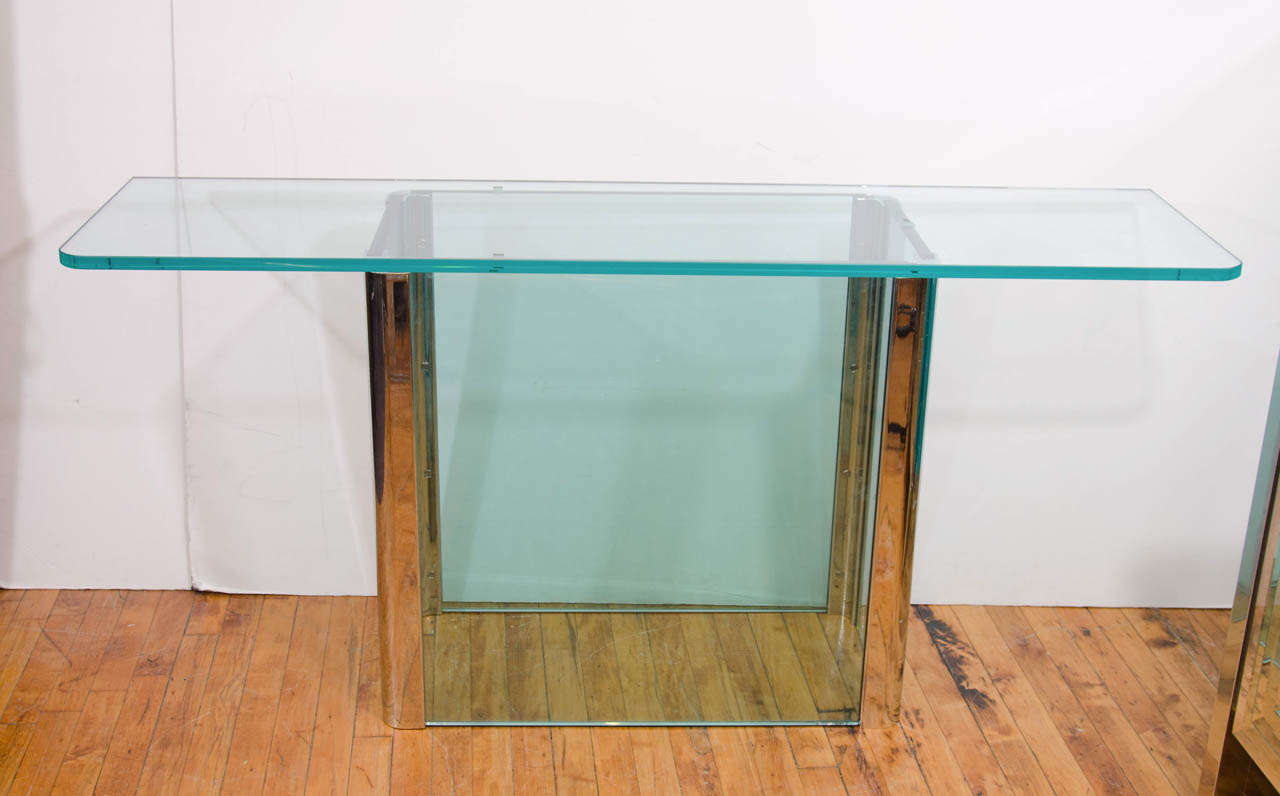 A vintage glass and chrome console table by designer Leon Rosen for Pace Collection

Reduced from:  $2,850