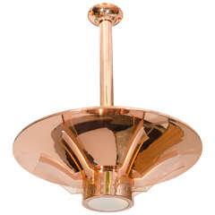 A French Art Deco Copper Chandelier