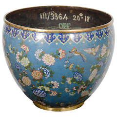 Antique A Large 19th Century Daoguang Period Cloisonne Bowl or Planter