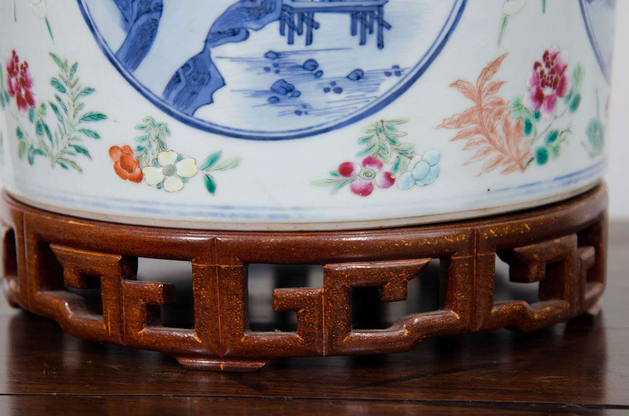 Large 19th Century Guangxu Period Chinese Porcelain Planter Depicting Four Noble Professions or Yuweng 1