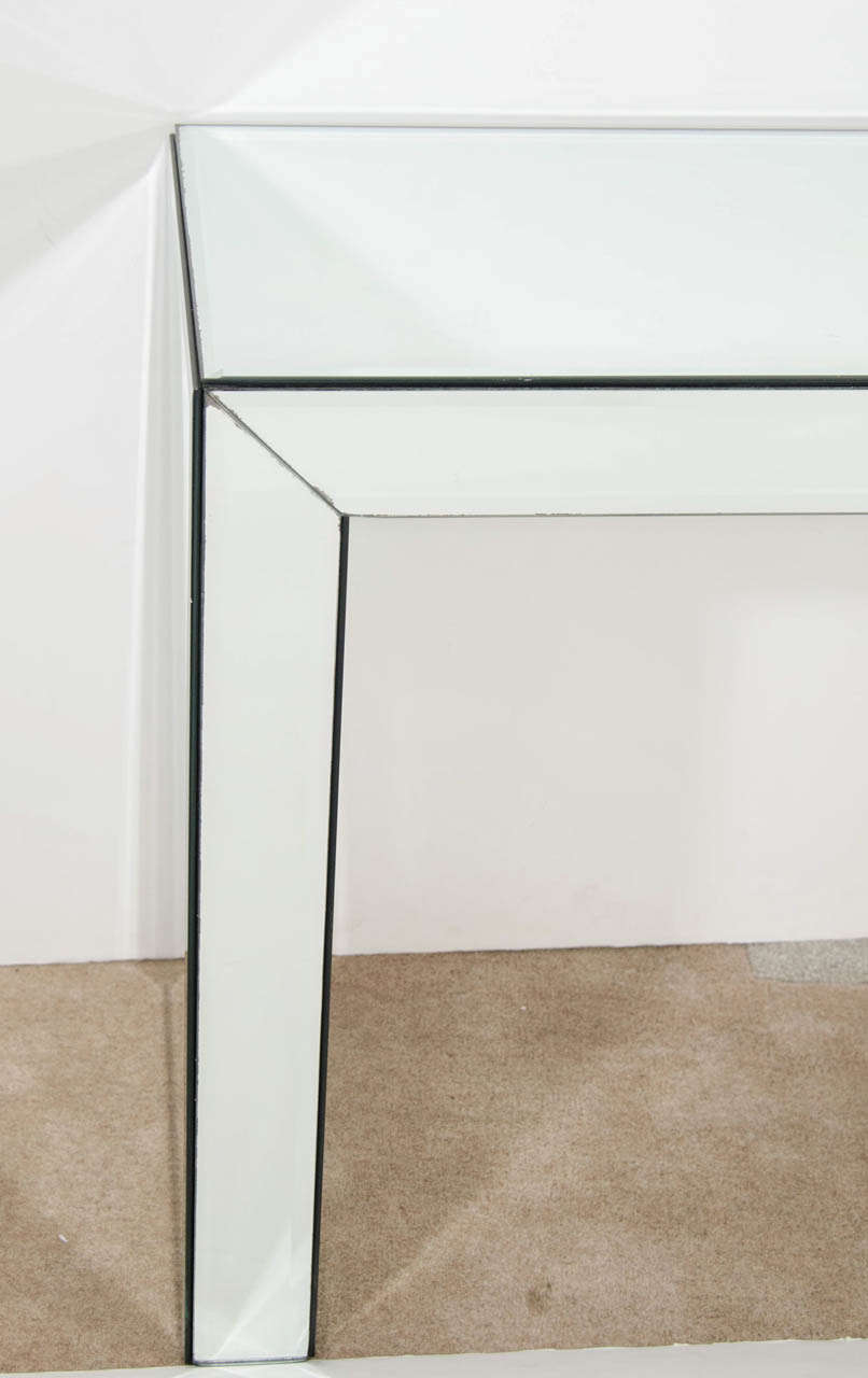 Mid Century Mirrored Glass Console Table at 1stDibs mirror glass
