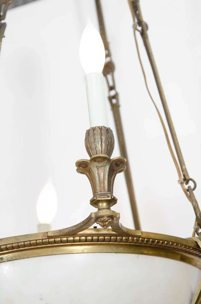 An Antique French Bronze and Alabaster Light Fixture at 1stDibs