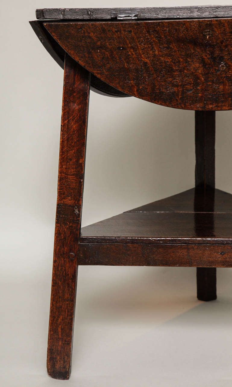 18th Century and Earlier Rare Drop Leaf Cricket Table