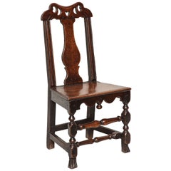 Antique Welsh Queen Anne Folk Art Side Chair