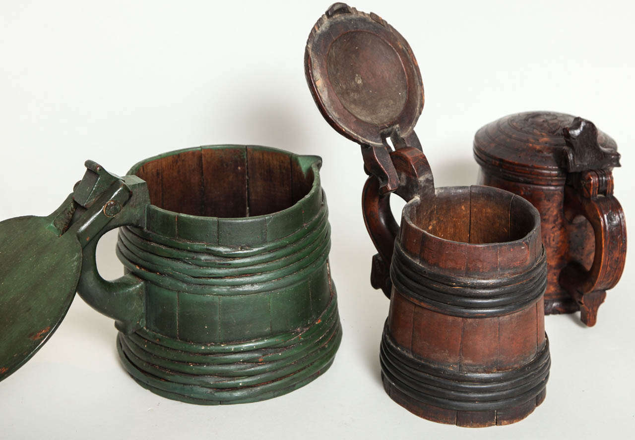 18th Century and Earlier Collection of Norwegian Folk Art Tankards