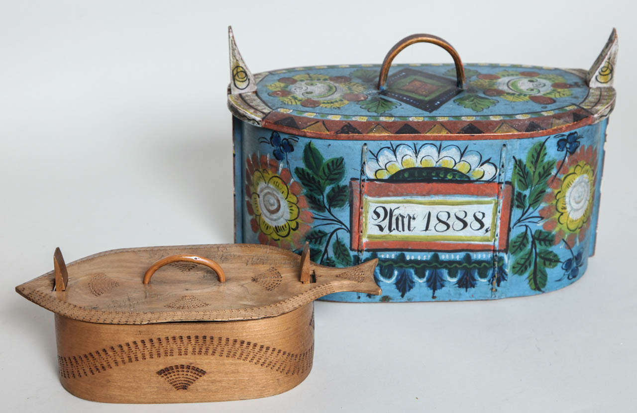 19th Century Collection of Scandinavian Folk Art Boxes