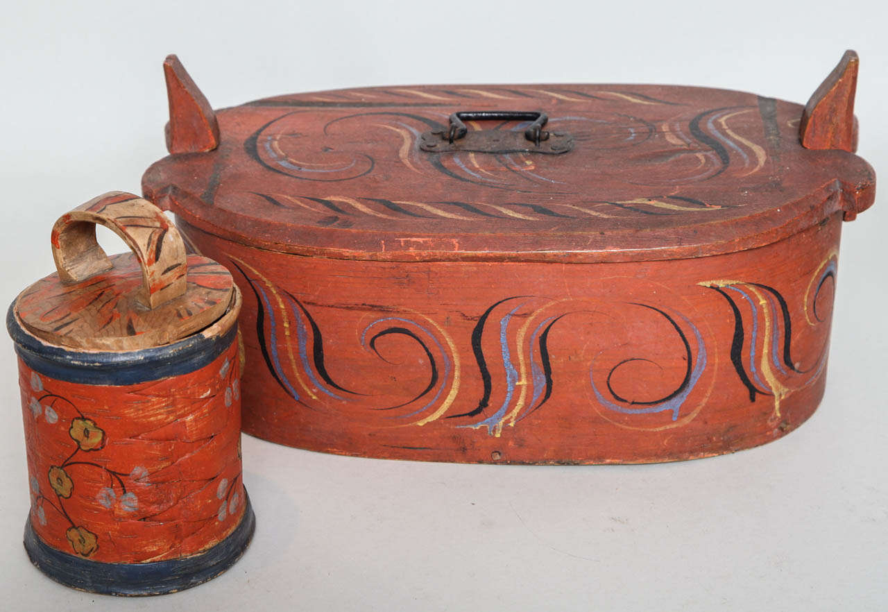 Wood Collection of Scandinavian Folk Art Boxes