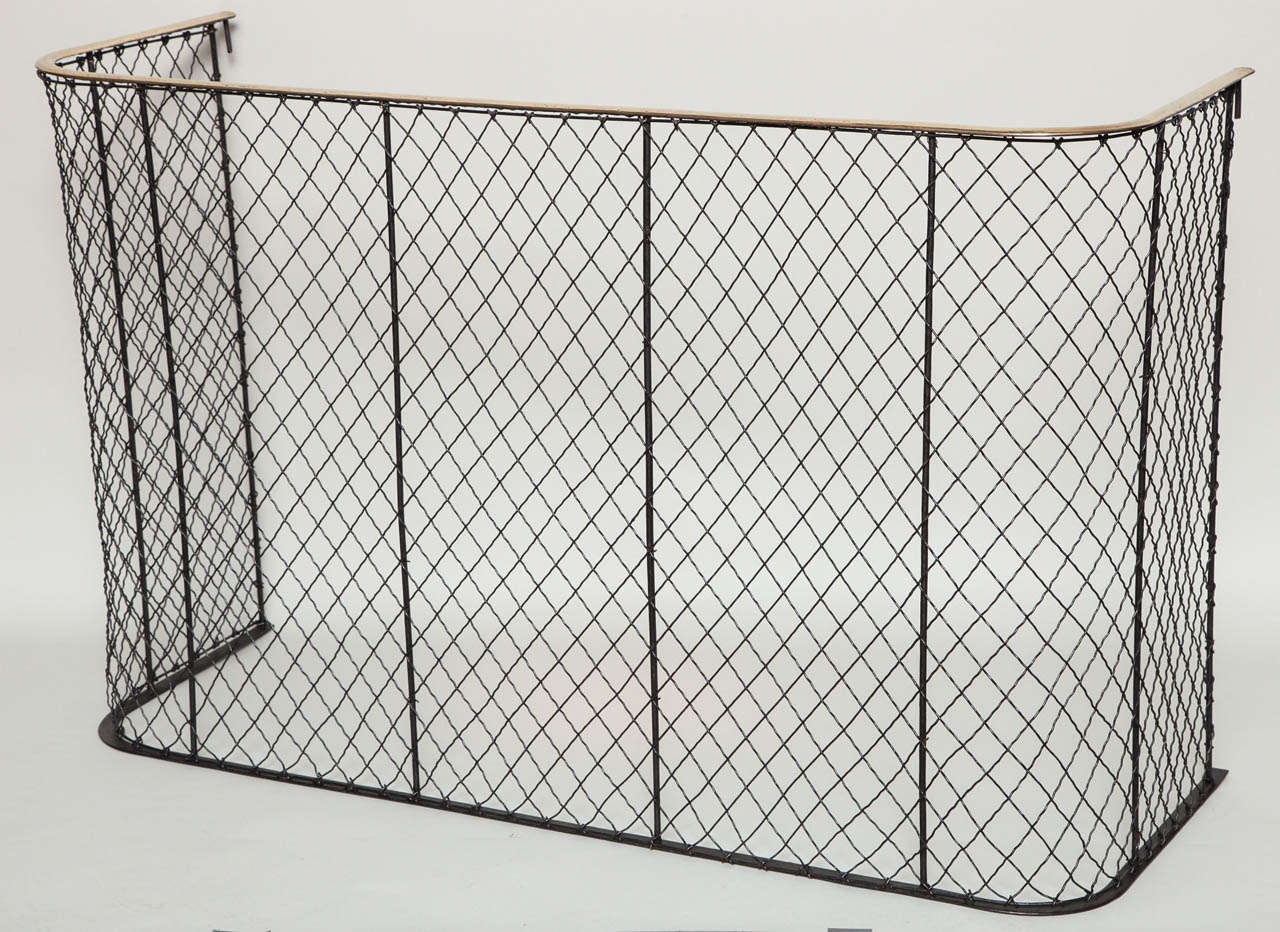Nursery Guard with Wire Mesh and Brass Rail - 44