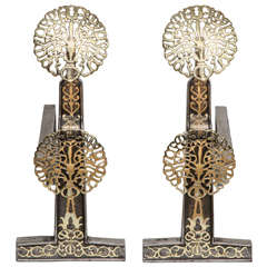Exceptional Pair of Andirons