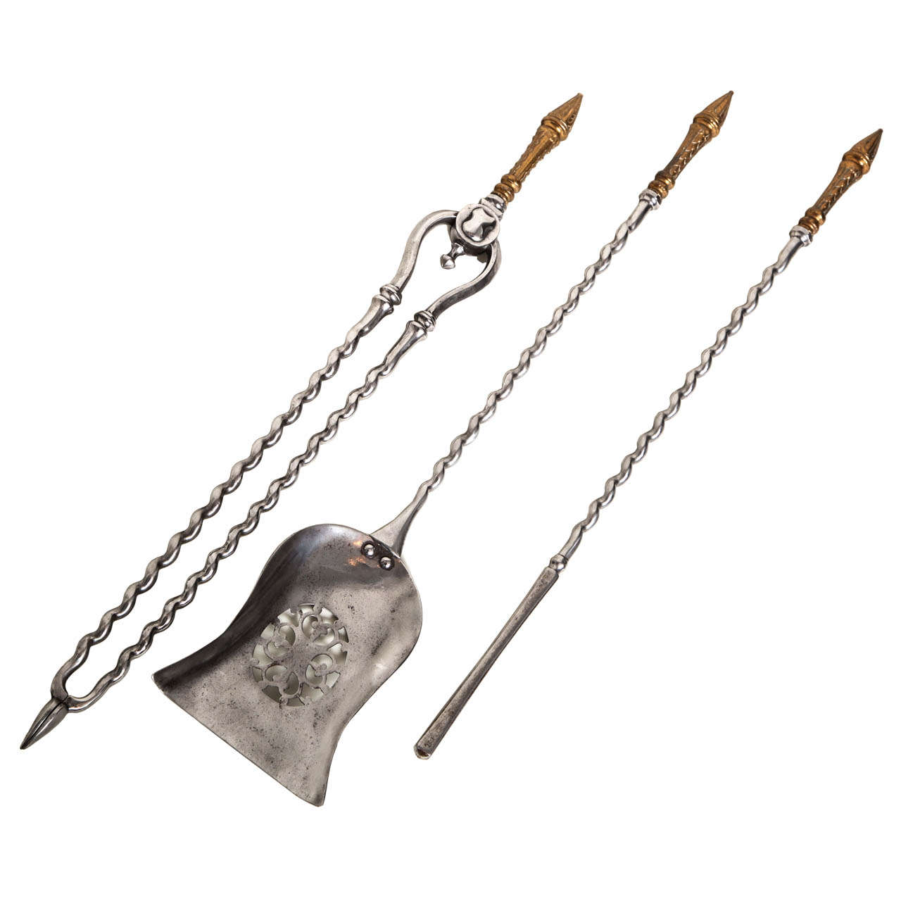 Twisted Iron Fire Tool Set For Sale at 1stDibs