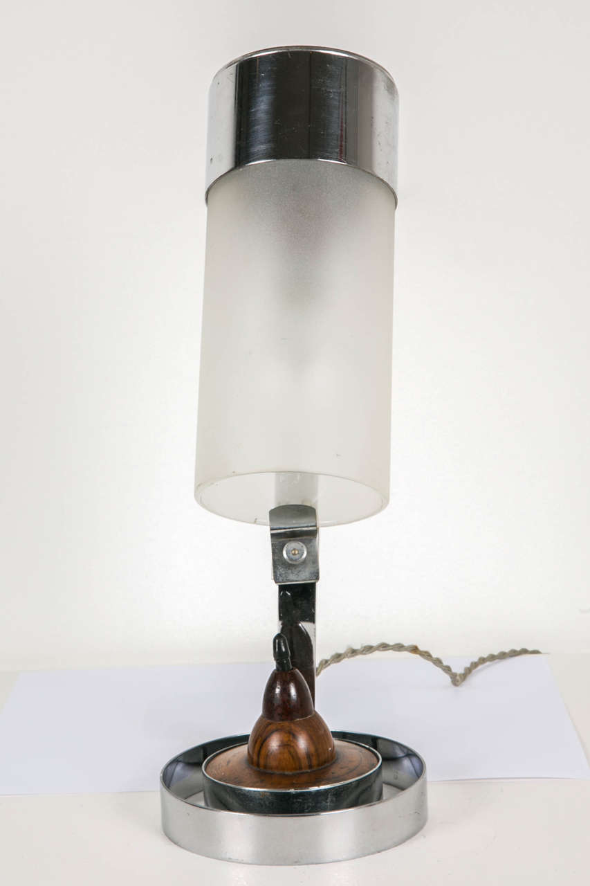 French 1930s Art Deco Modernist Table Lamp by Jean Boris Lacroix For Sale