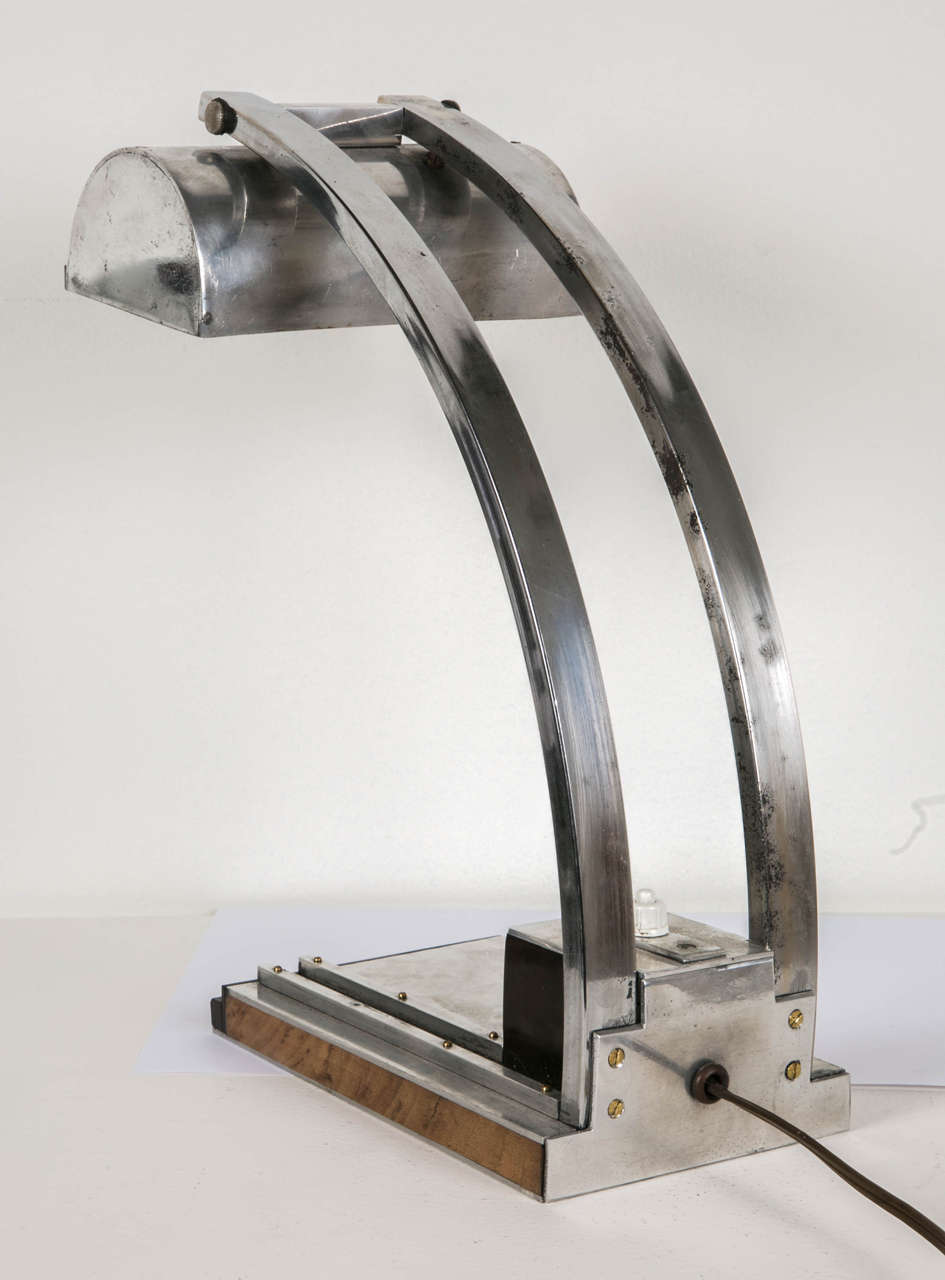 Milieu du XXe siècle Lampe de bureau Art déco des années 1930 dans l'esprit de Le Chevallier et Koechlin en vente