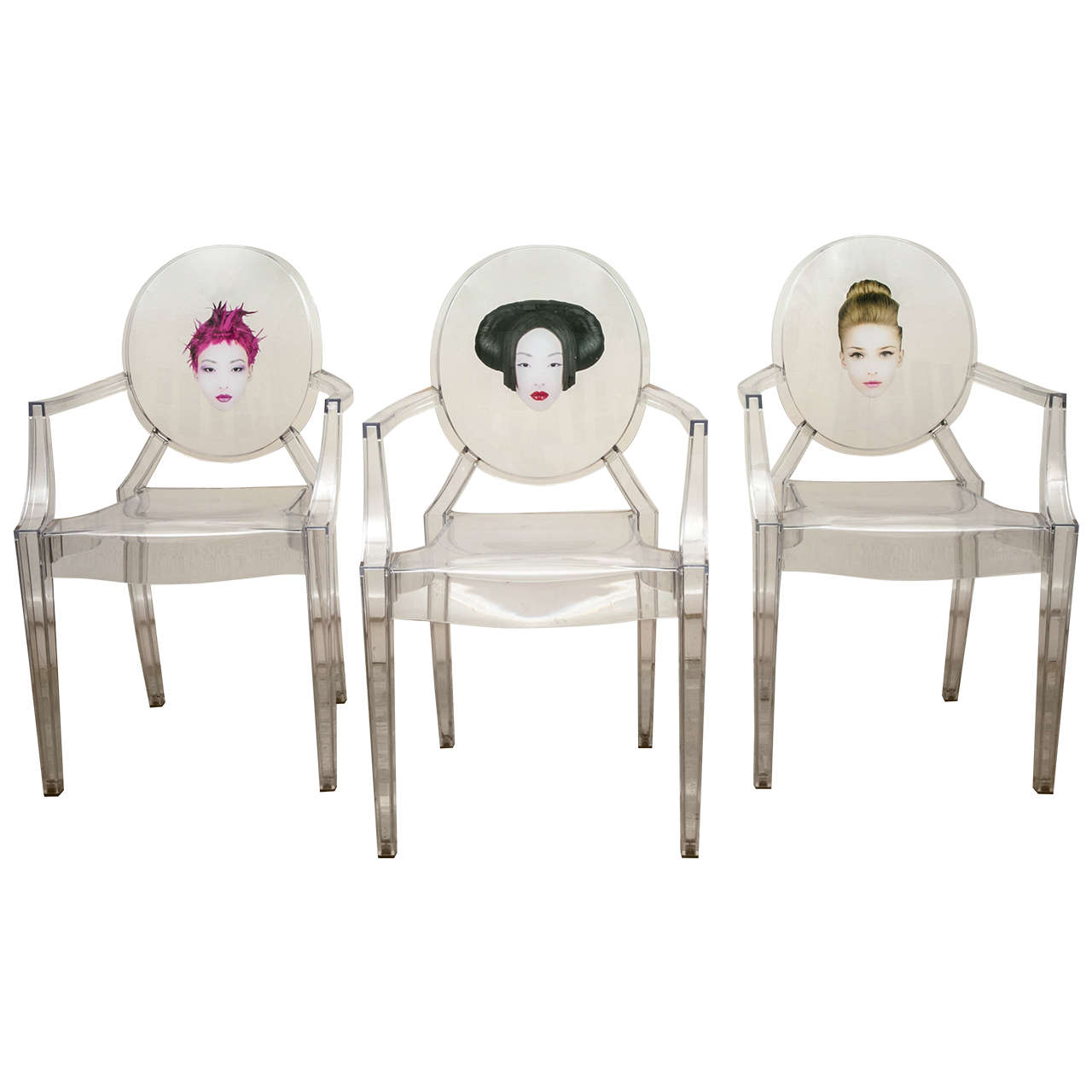 Maaltijd Tenen doel Set of Three Louis Ghost Chairs Exclusively Designed by Philippe Starck at  1stDibs