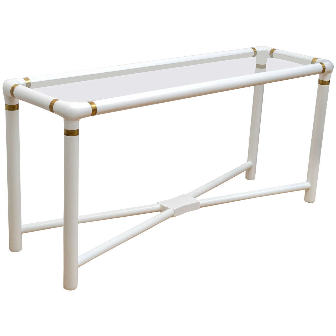 White Lacquered Console For Sale