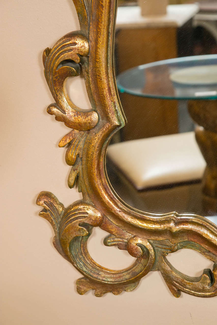 Mid-20th Century Pair of Gilt Rococo Carved Mirrors