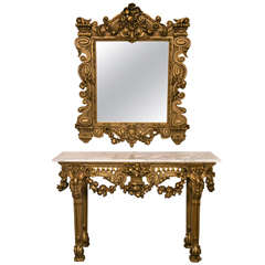 Console Table with Matching Mirror by Maison Jansen 5