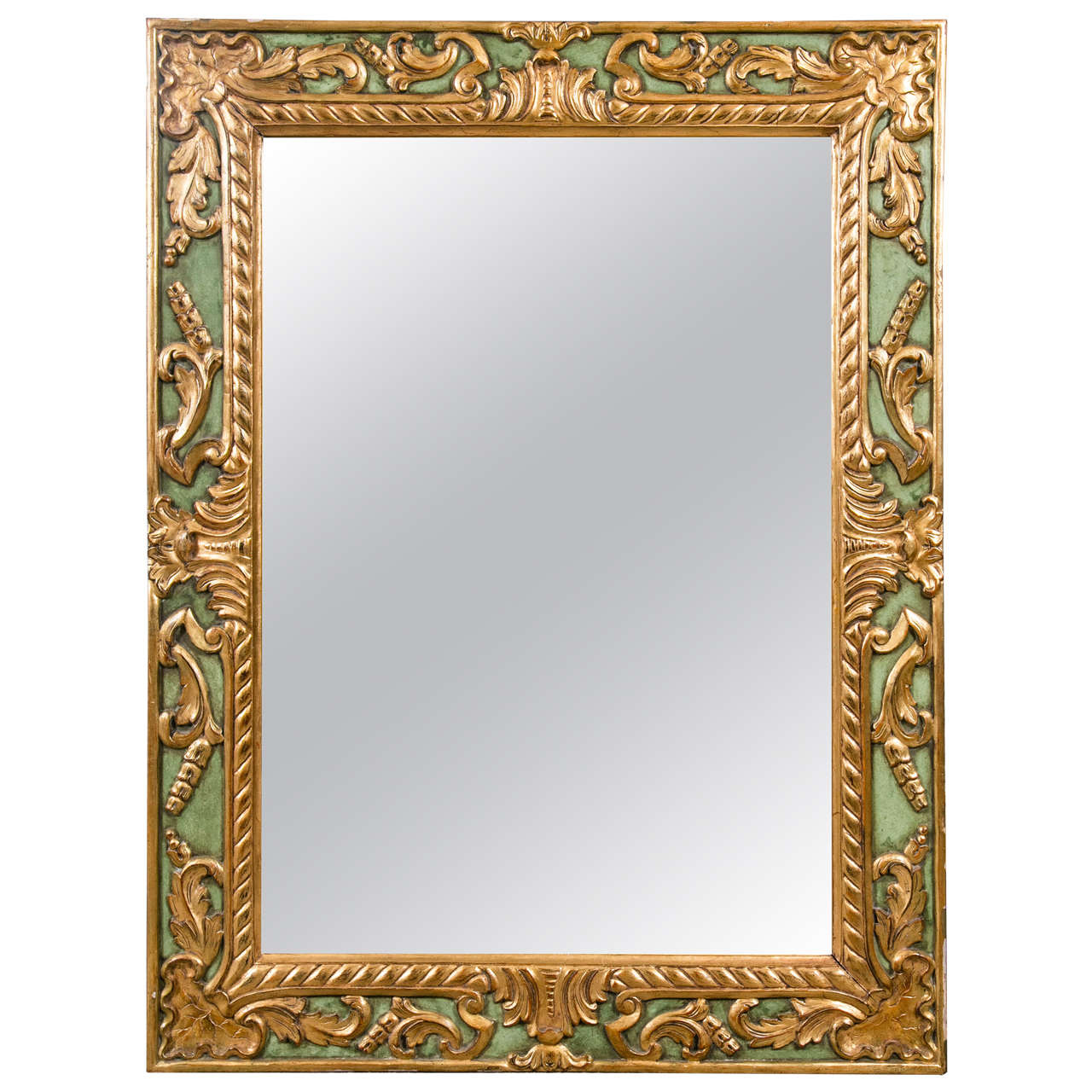 Carved Paint Decorated Mirror by Jansen