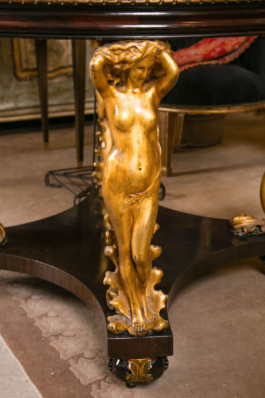Carved Figural Center Table In Good Condition In Stamford, CT