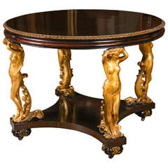 Carved Figural Center Table