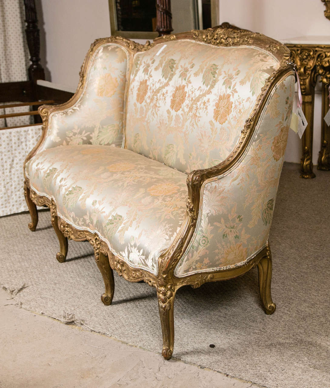 Louis XV Style Carved French Sofa by Jansen at 1stDibs louis xv settee, louis xv sofa, louis