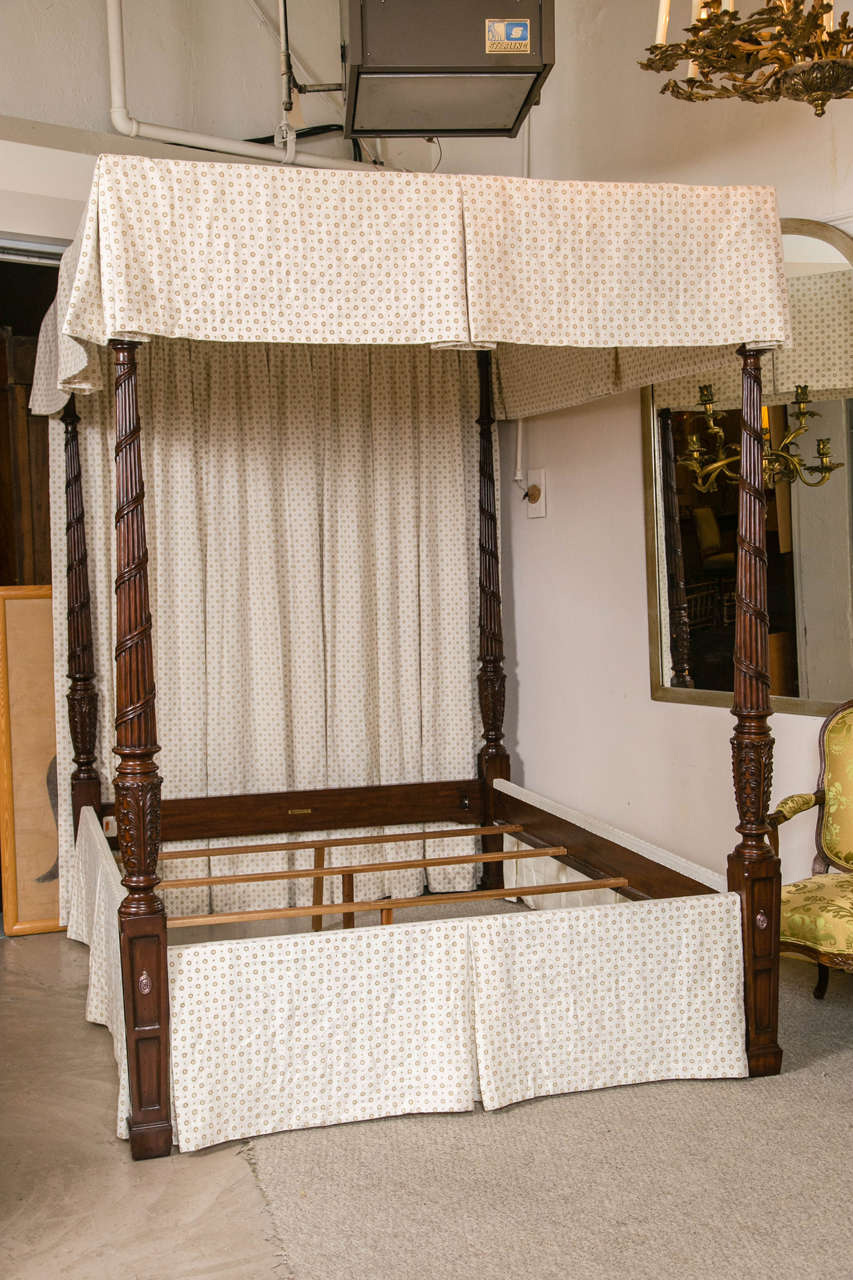 Carved Style FourPoster Bed at 1stdibs