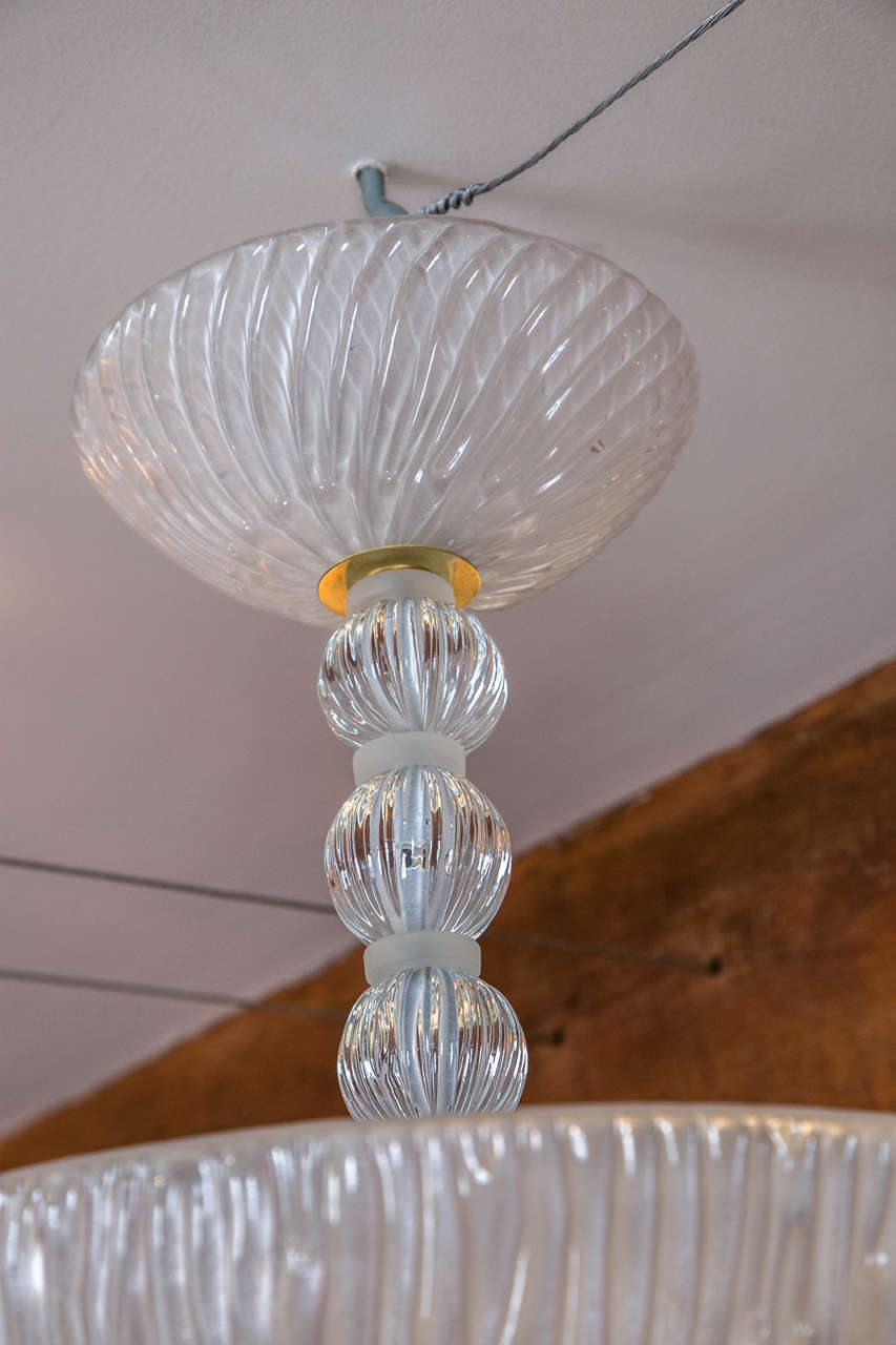 Shimmery Murano Chandelier In Excellent Condition In Westport, CT