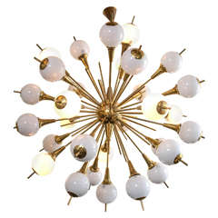 Very Large Sputnik Style Murano and Brass Fixture