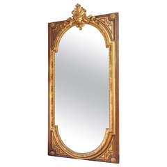 Grandiose French Napoleon III Painted and Gilded Mirror
