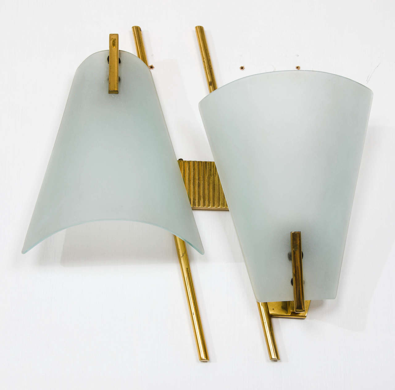 Curved Glass Wall Lights at 1stdibs