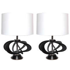 Pair of 1950s Sculptural Table Lamps