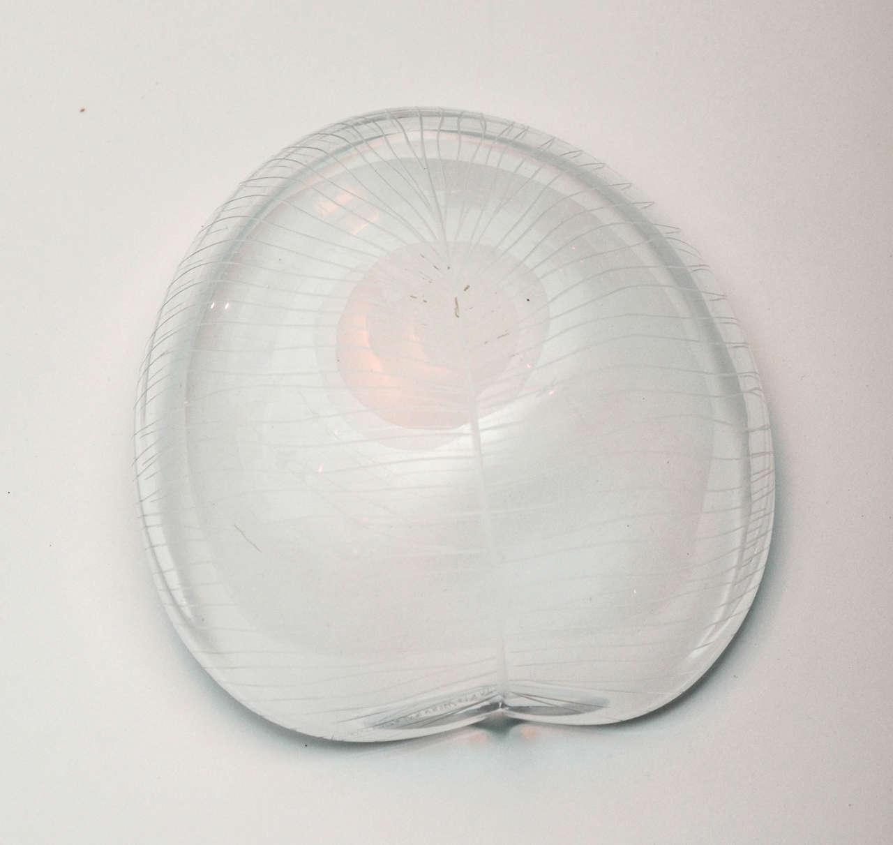 Finnish Tapio Wirkkala Glass Leaf Bowl, Finland, circa 1960 For Sale