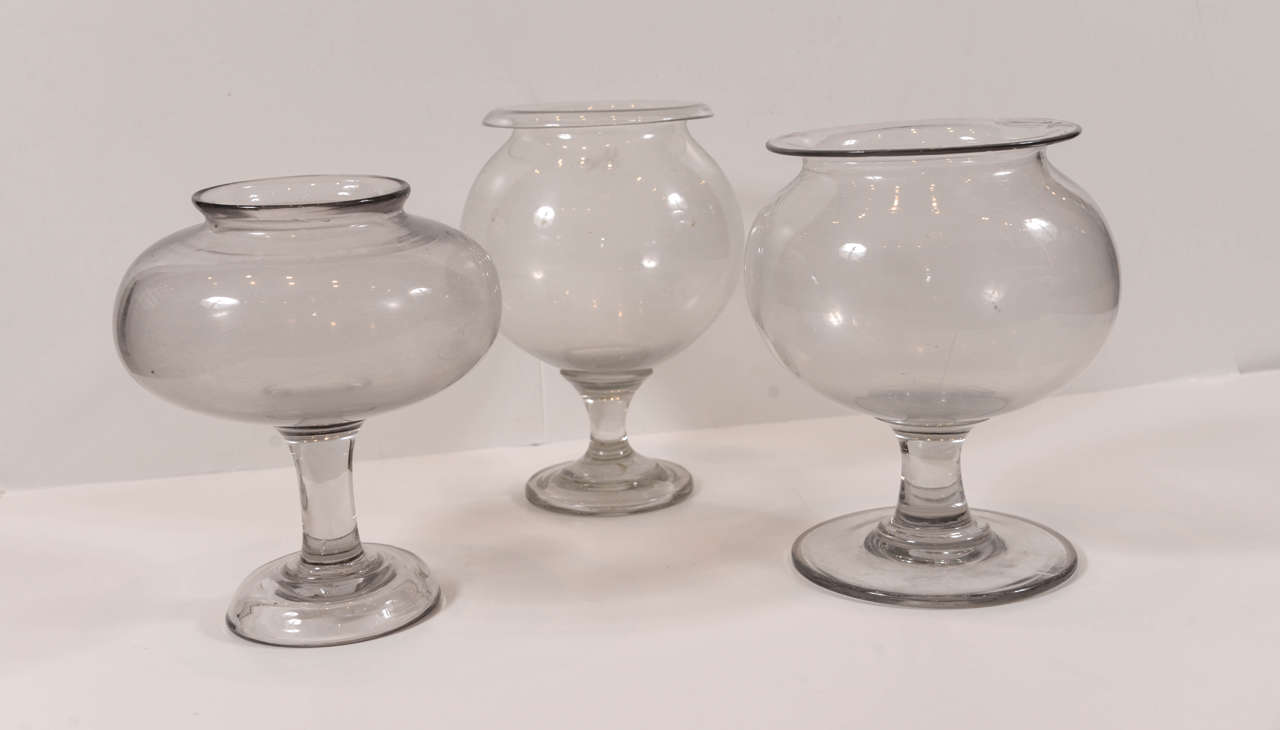 Set of Three 19th Century Glass Bowls at 1stdibs