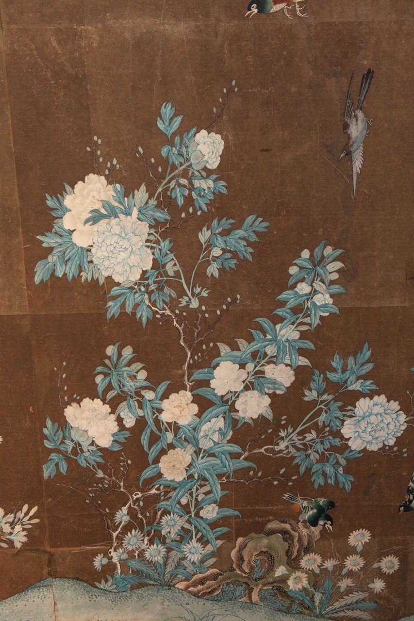 Hand painted Chinese wallpaper in 19th c house Stock Photo - Alamy