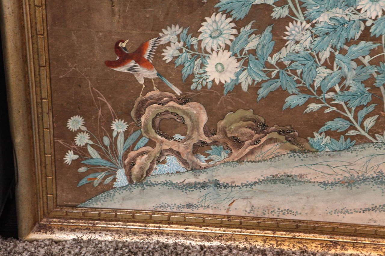 Early 19th Century Chinese Hand-Painted Wallpaper Panels 1