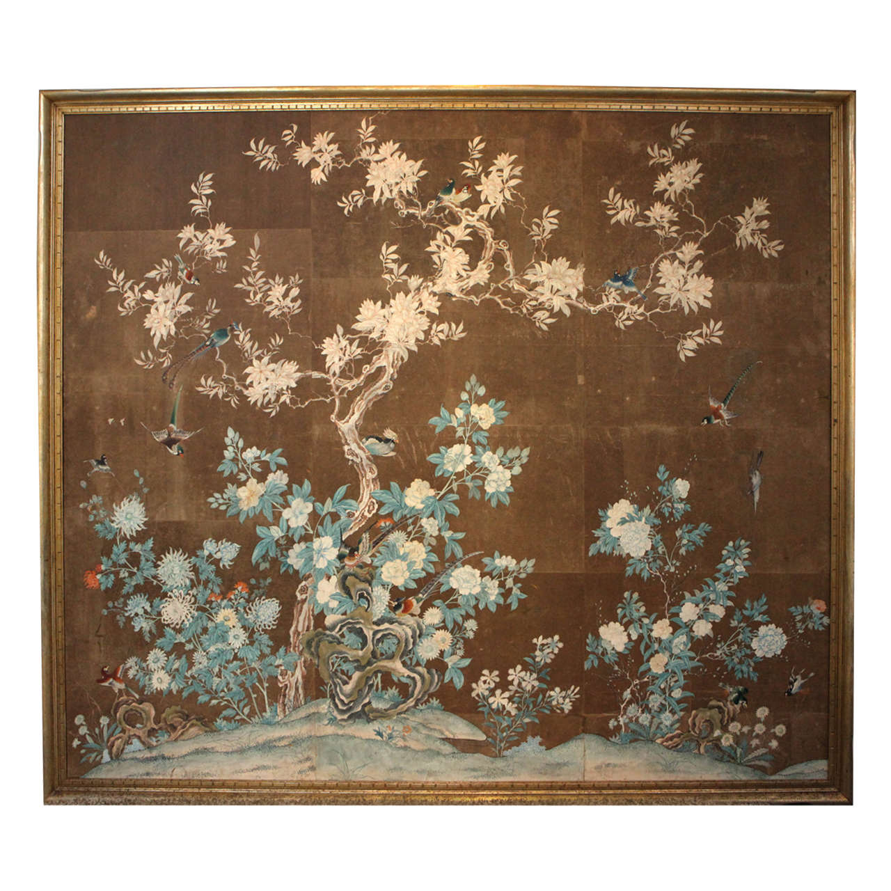 Early 19th Century Chinese Hand-Painted Wallpaper Panels