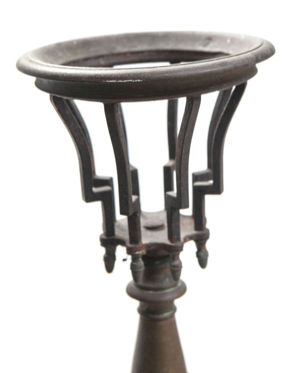 Support de cheminée français en bronze et fer forgé de la fin du XIXe siècle en vente 2