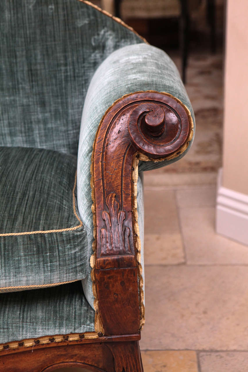 Carved 18th Century French Regence Walnut Settee