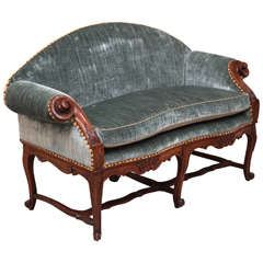 18th Century French Regence Walnut Settee 10