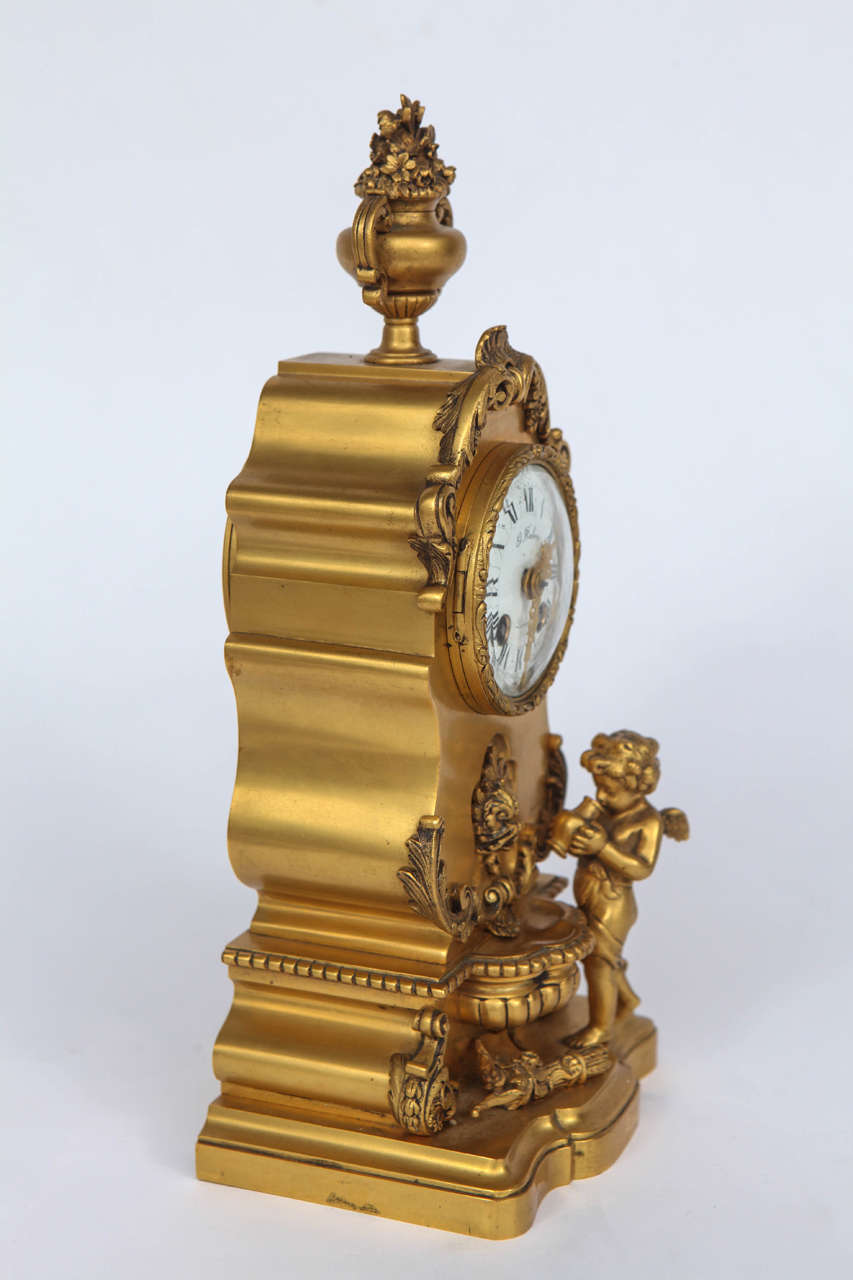 Late 19th Century French Doré Bronze Clock For Sale 1