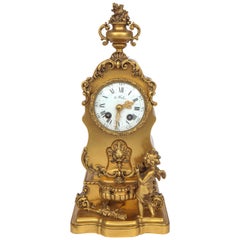 Reloj francés de bronce doré de finales del siglo XIX