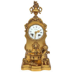 Late 19th Century French Doré Bronze Clock