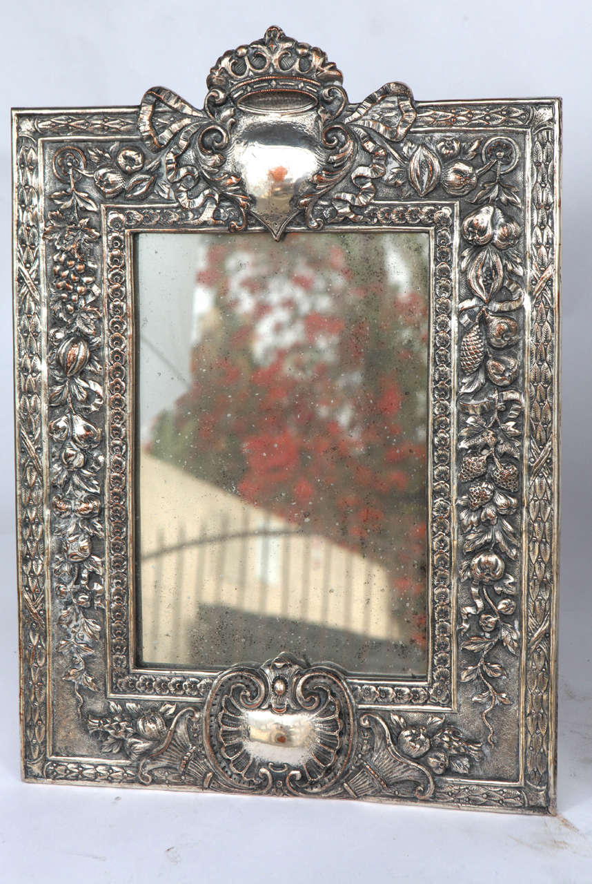 British Pair of Late 19th Century English Silver Mirrors