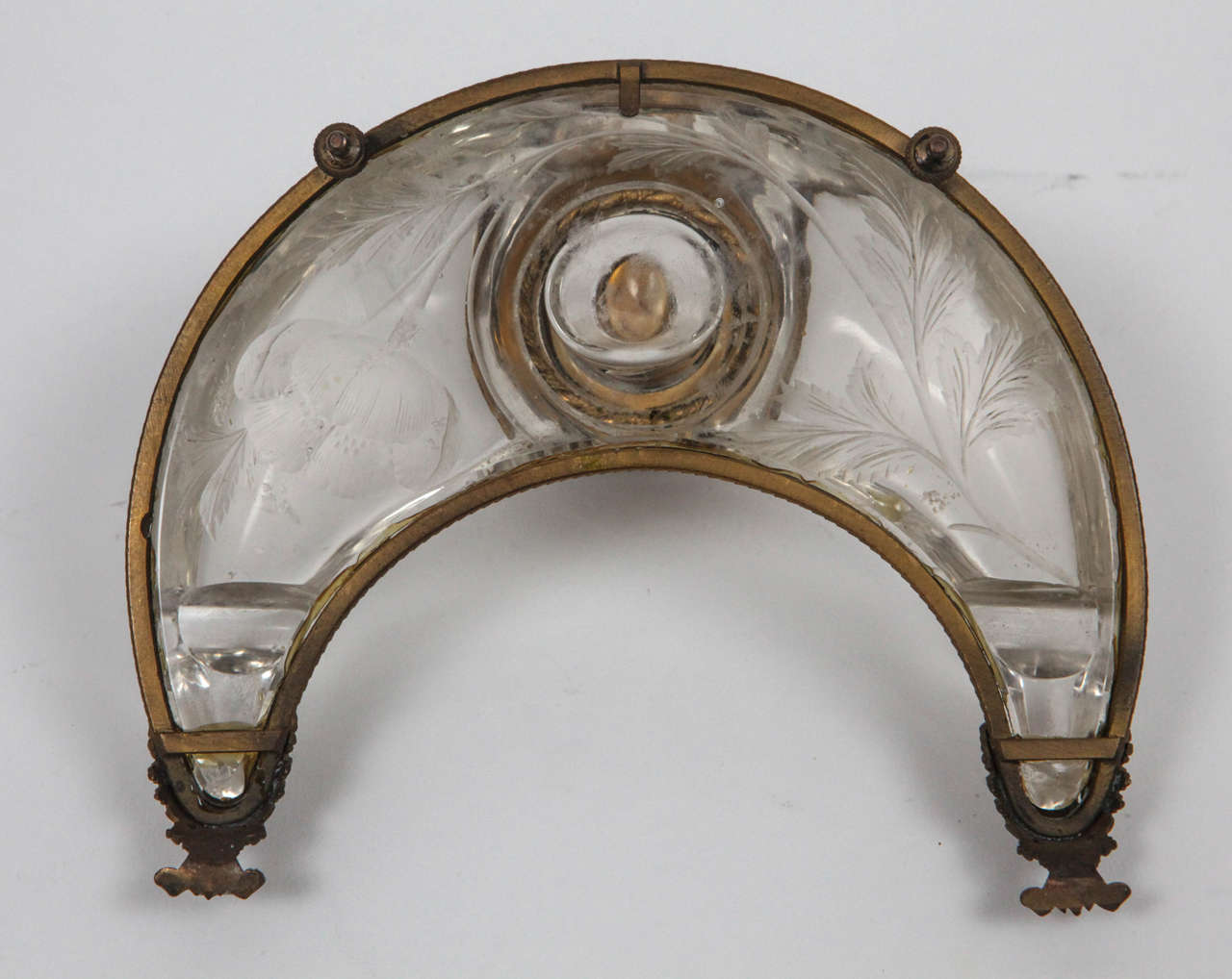 19. Jahrhundert Französisch Kristall und Doré Bronze Tintenfass im Angebot 5